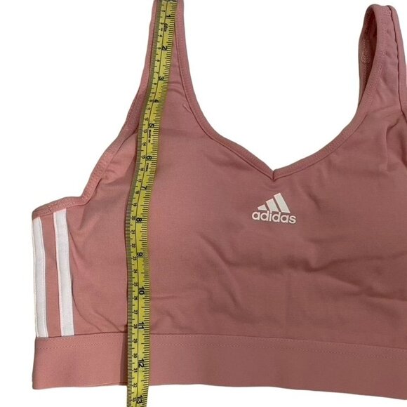 ADIDAS ESSENTIALS 3-STRIPES CROP TOP SZ MED Wonder Mauve / White - Picture 8 of 11